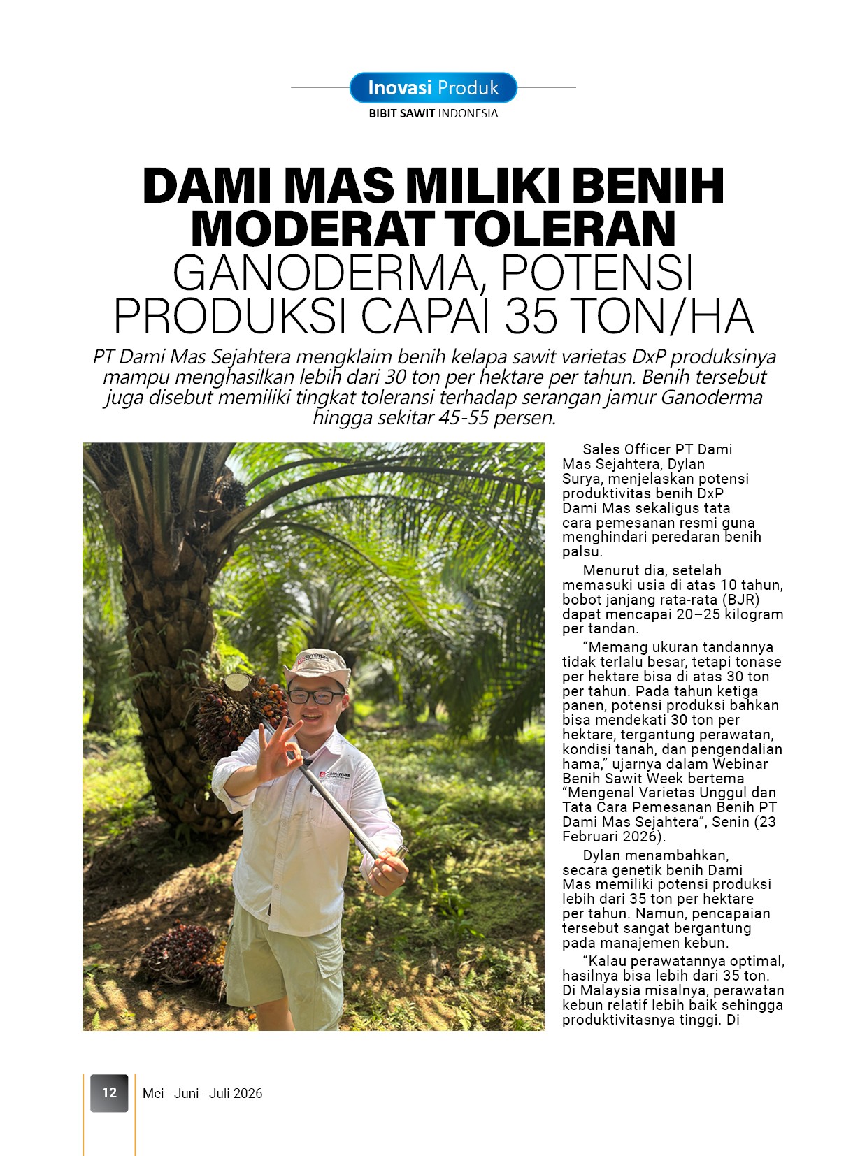 Majalah Benih Sawit Indonesia - Foto 2
